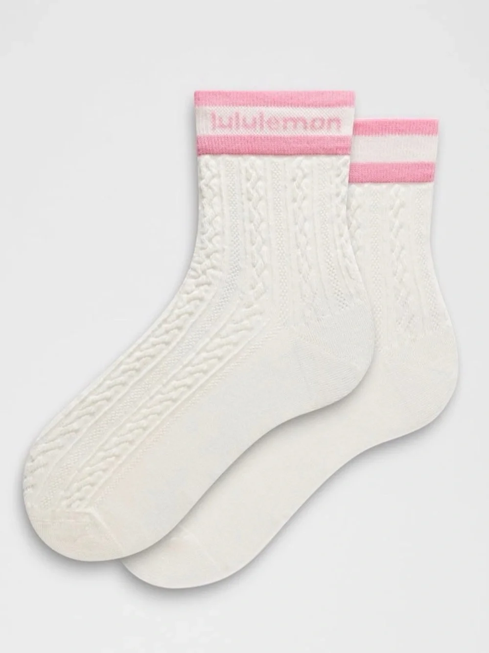 Lululemon - Cable Knit Socks - Quarter Length - Size XL - NWT
